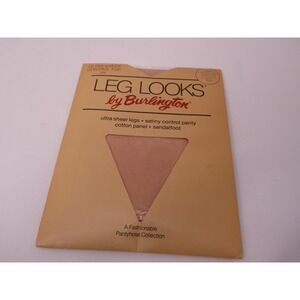 VTG Pantyhose Burlington Ultra Sheer Control Top 366‎ Leg Looks Crystal Beige M